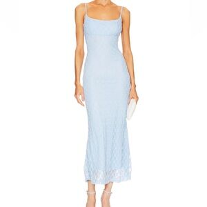 BARDOT Ardoni Mesh Midi Dress in Cornflower | Size 6